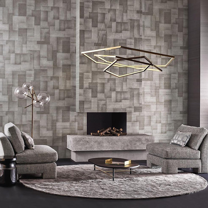 Arisha Minimalist Geomatic Metal Pendant Light, Gold, DIY