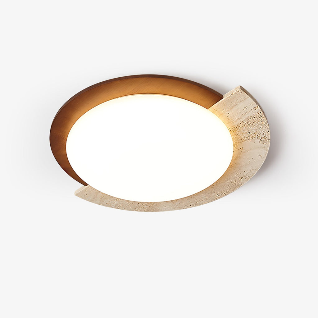 Ivnoran Arc-Edge Travertine Ceiling Light - Kingsley Beaumont
