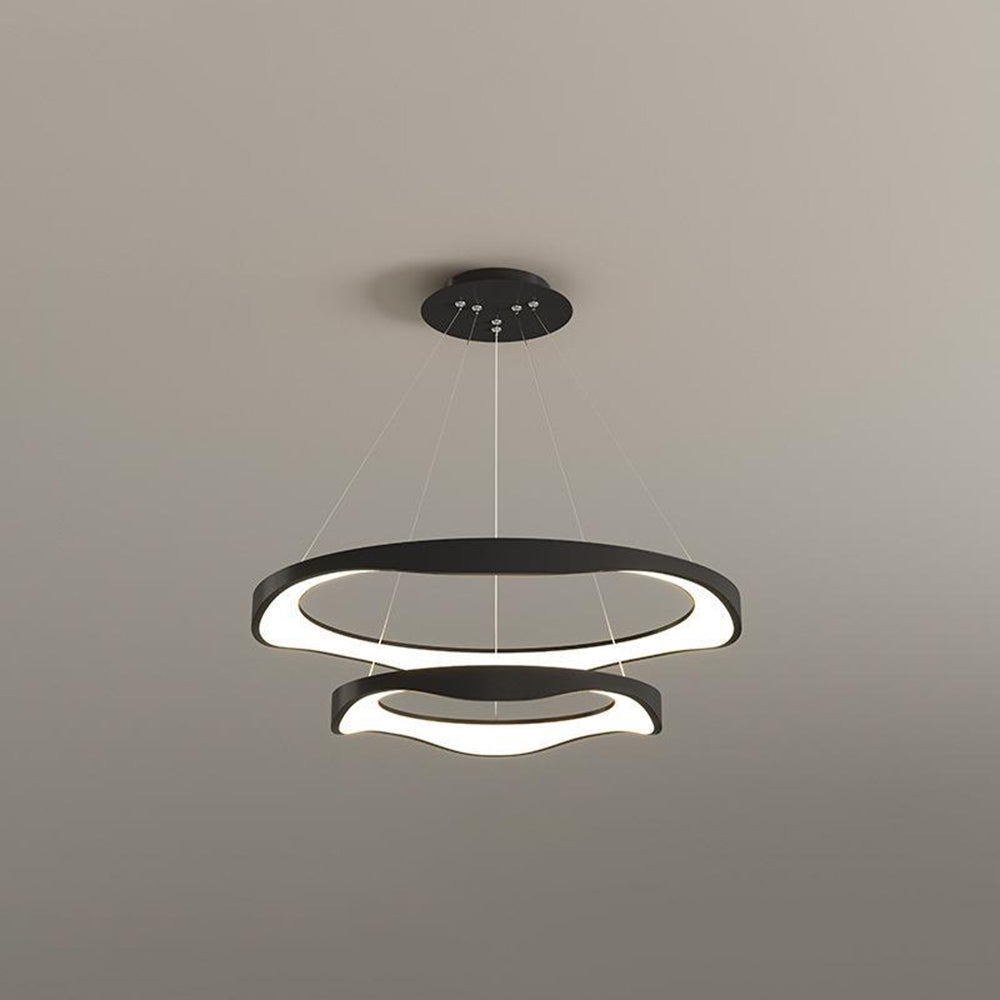 Arisha Pendant Light Rond Modern,  Black/White, Dining Room