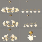 Olivia Luxury Minimalist Chandelier Creative Leaf Glass Living Room
