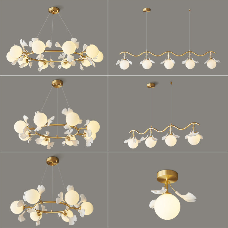 Olivia Luxury Minimalist Chandelier Creative Leaf Glass Living Room