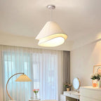 Ritta Minimalist Double Overlap Fabric LED Pendant Light, White