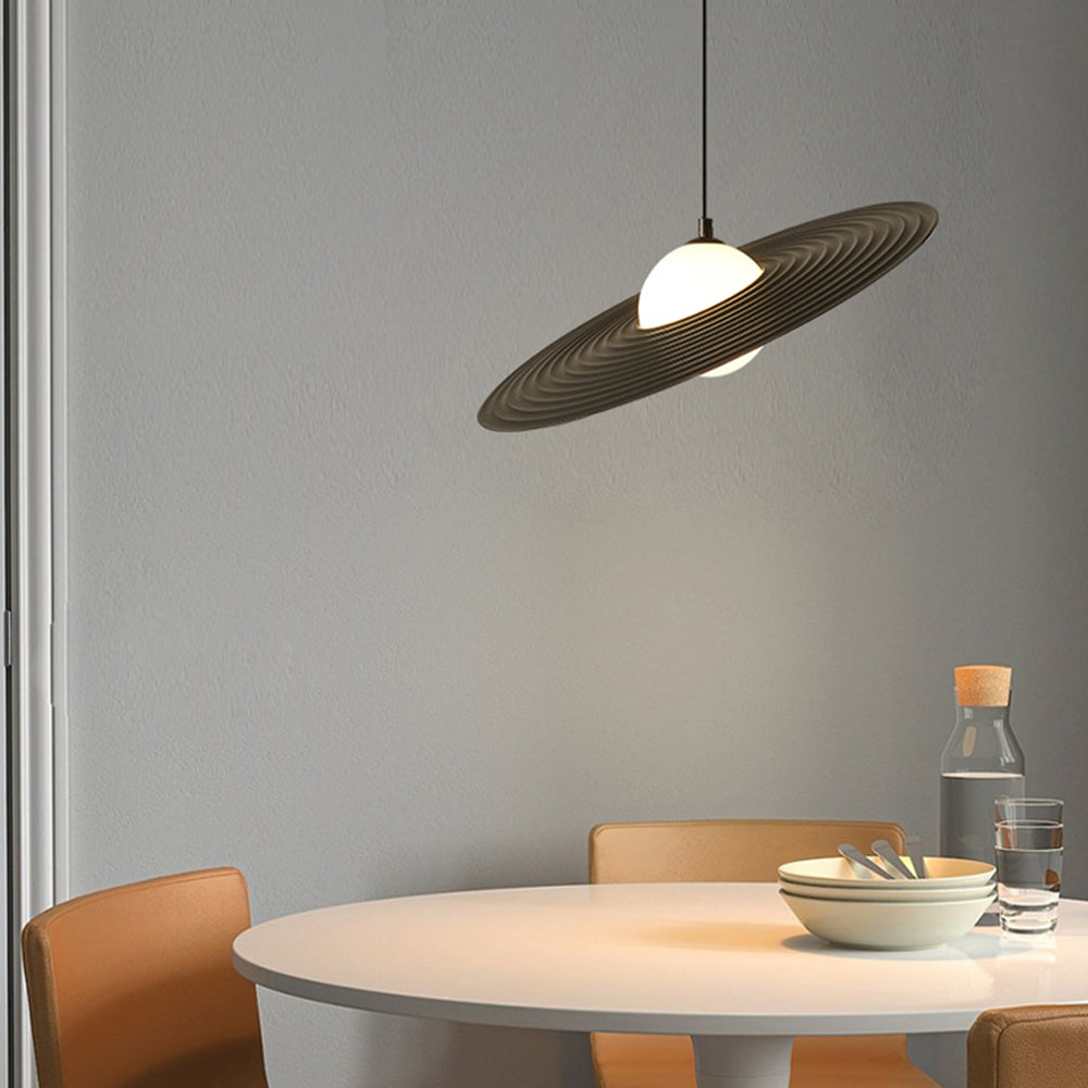Arisha Minimalist Star Ring Pendant Light,Black/White
