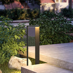 Ray Minimalist Metal Right-angle Shaped Outdoor Path Light, Black
