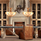 Silva Retro LED Pendant Light Wood Glass Dining Room/Living Room