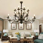 Silva Chandelier  Rustic Glass Living Room Bedroom
