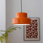Arisha Single Head Vintage Pendant Light Orange Metal Dining Room