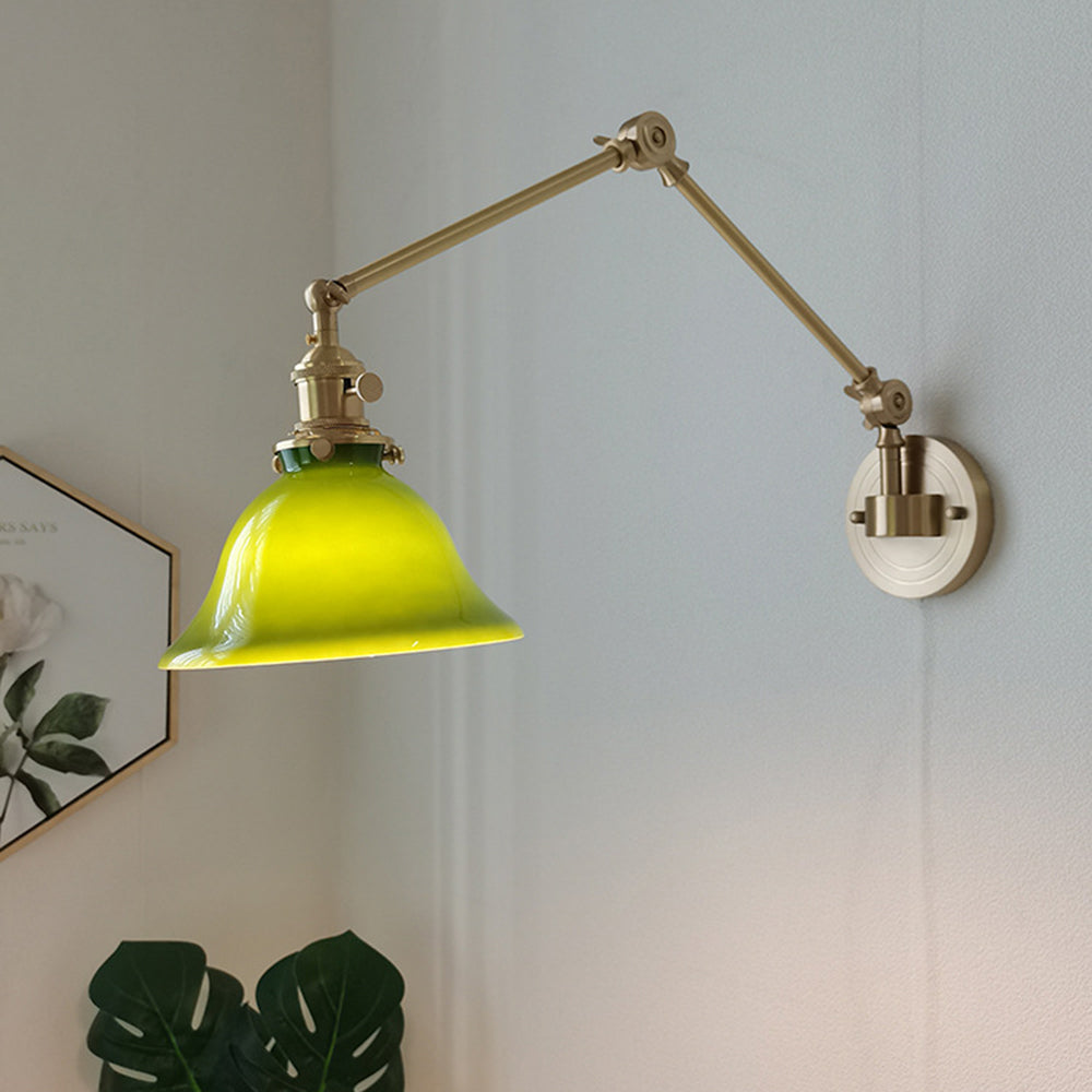 Tiffany Vintage Foldable  Wall Lamp, Green/White