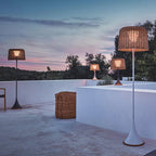 Ritta Waterproof Outdoor Floor Lamp, Rattan，Balcony/Terrace