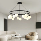 Valentina Nordic LED Chandelier Black Metal/Glass Dining/Living Room/Bedroom