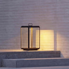 Ray Minimalist Cuboid Outdoor Floor Lamp, Hardwired, Black