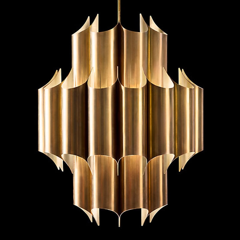 Arisha Simple Retro Creative Chandelier Brass Metal Bedroom