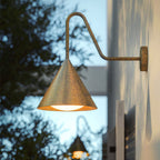 Ray Modern Minimalist Cone Metal Outdoor Waterproof Wall Lamp，Black/Gold