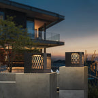 Ray Modern Pattern Metal Outdoor Table Lamps, Black