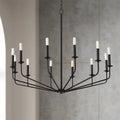 Silva Modern Industrial LED Chandelier Black Metal Living Room