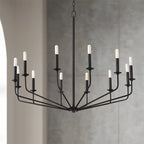 Silva Modern Industrial LED Chandelier Black Metal Living Room
