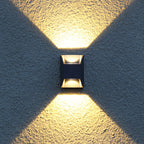 Ray Minimalist Up/Down Metal Outdoor Wall Lamp, Black