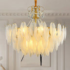 Kristy Elegant Pearl/Glass/Metal Chandelier, White