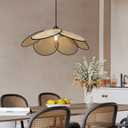 Ritta Willow weave Wabi Sabi Rattan Pendant Light, Black/White