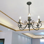 Silva Creative Retro Candle Chandelier Black Metal Bedroom