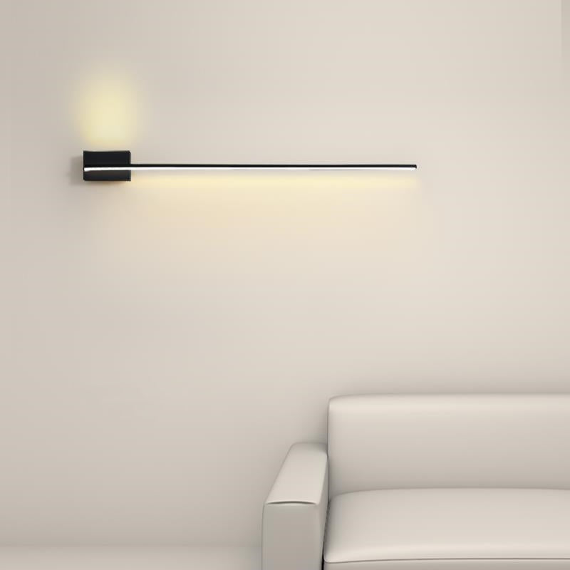 Arisha Minimalist Linear Metal Vanity Wall Light, Black, Bathroom