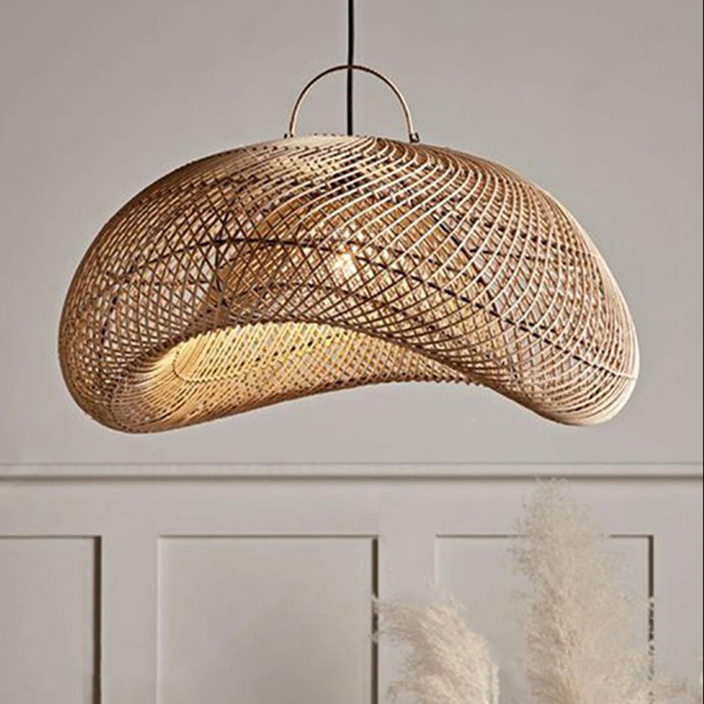 Juno Rustic Rattan Pendant Light Living Room