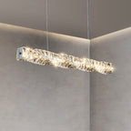 Kristy Crystal Sliver and Gold Pendant Light, Stainless Steel