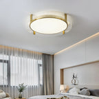 Arisha Modern Round Metal/Glass Flush Mount Ceiling Light, Gold