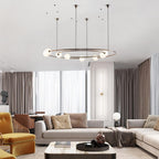 Valentina Modern Ring Metal Pendant Light, Black/Gold