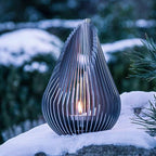 Ray Design Waterdrop Shaped Outdoor Floor Lamp, Black/Silver