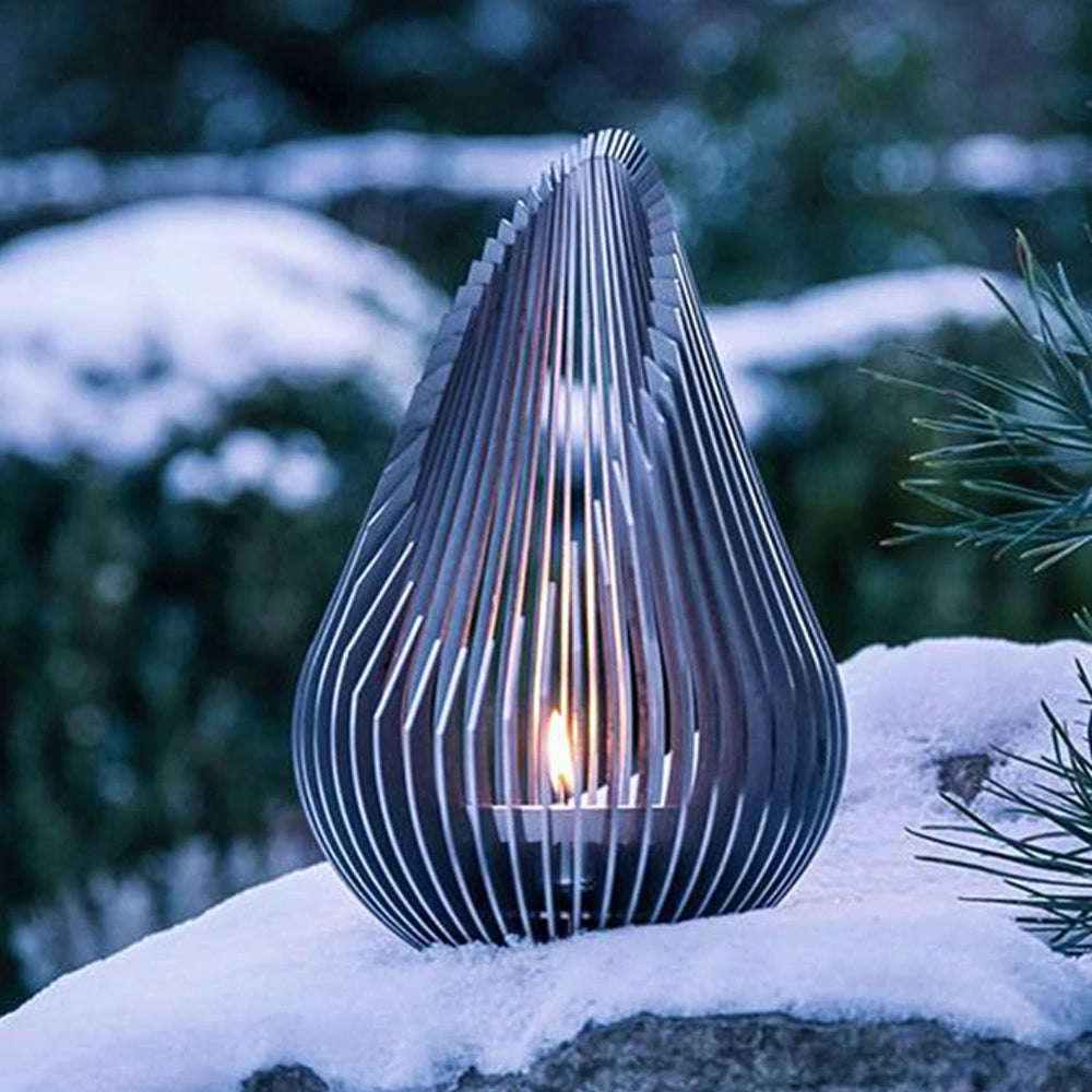 Ray Design Waterdrop Shaped Outdoor Floor Lamp, Black/Silver