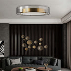 Arisha Nordic Modern Round LED Flush Mount Ceiling Light, Gold Copper