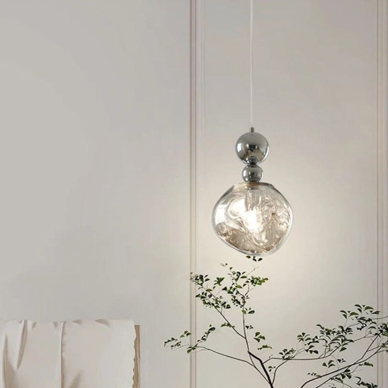 Valentina Retro LED Pendant Light Chrome Metal/ Bedroom