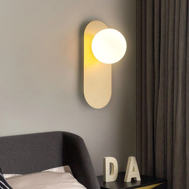 Valentina Modern LED Wall Lamp Black/Gold Glass Bedroom/Living Room