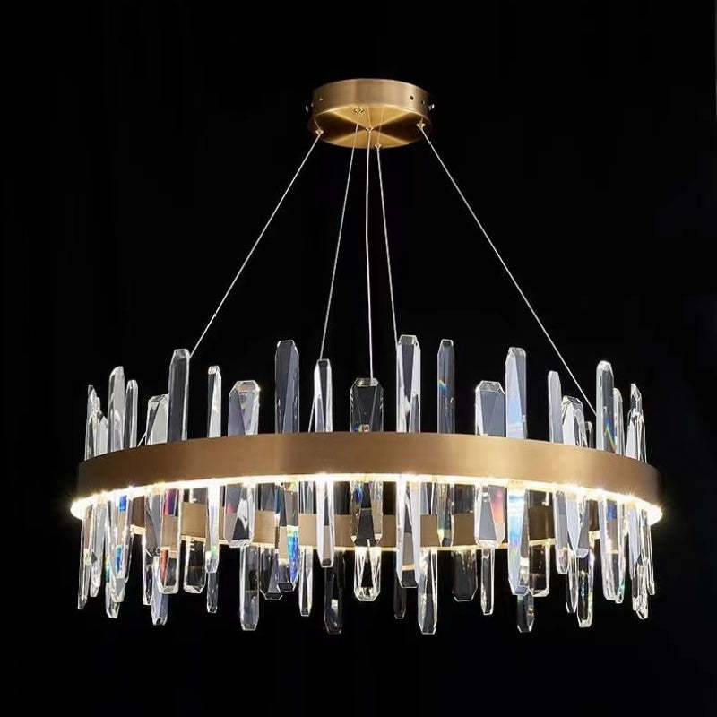Kristy Modern Crystal Ring Chandelier Black&Gold