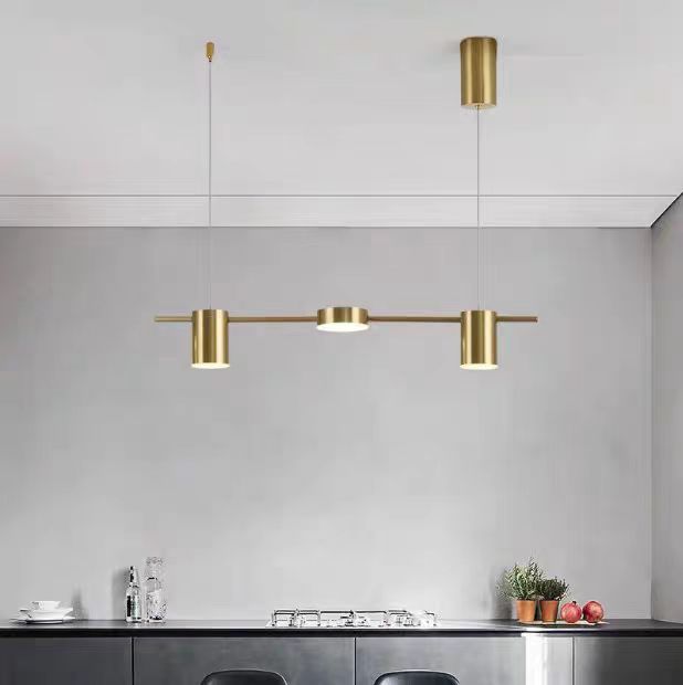 Arisha Minimalist Multi Metal Pendant Light, Black/Gold
