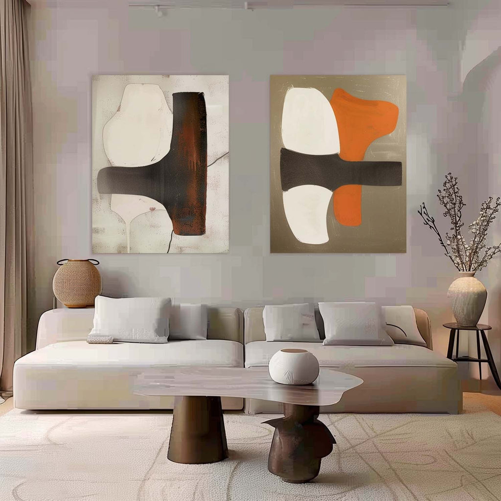 Modern Minimalist Wall Art 2 Piece Set