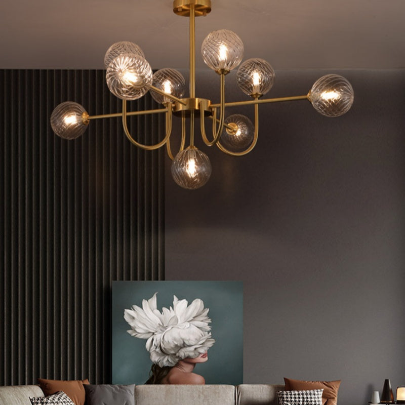 Valentina Modern LED Chandelier Gold Glass Living/Dining Room/Bedroom