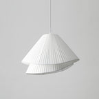 Ritta Minimalist Double Overlap Fabric LED Pendant Light, White