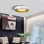 Arisha Modern Ring Metal/ Flush Mount Ceiling Light, White/Black