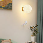 Aria Modern Moon LED Indoor Wall Lamp White Resin Kid's Room