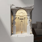 Arisha Art Deco Flush LED Plaster Wall Lamp, White
