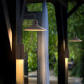 Ray Modern Minimalist Wide Cone Shape Metal Outdoor Waterproof Wall Lamp, Coffee/Green