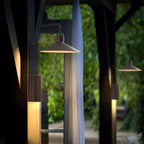Ray Modern Minimalist Wide Cone Shape Metal Outdoor Waterproof Wall Lamp, Coffee/Green