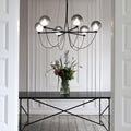 Valentina Nordic Modern Glass Ball Chandelier, Smoke Gray/Blue