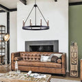 Silva Modern Industrial LED Chandelier Black Metal Living Room