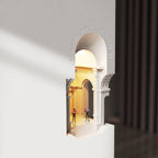 Arisha Art Deco Flush LED Plaster Wall Lamp, White
