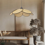 Ritta Willow weave Wabi Sabi Rattan Pendant Light, Black/White