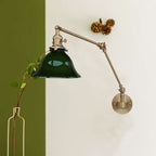 Tiffany Vintage Foldable  Wall Lamp, Green/White