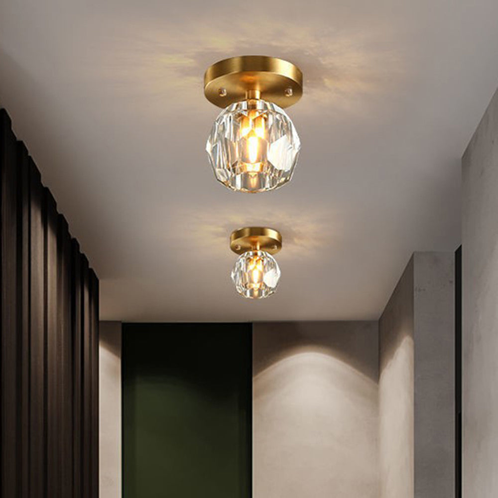 Kristy Luxury Diamond Metal/ Flush Mount Ceiling Light, Gold